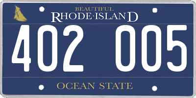 RI license plate 402005