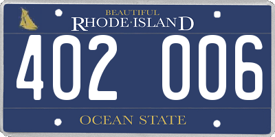 RI license plate 402006