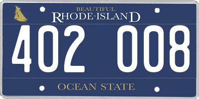 RI license plate 402008