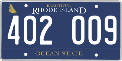 RI license plate 402009