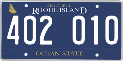 RI license plate 402010
