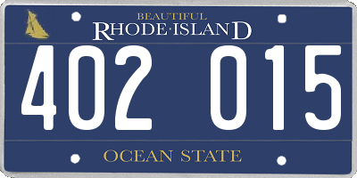 RI license plate 402015