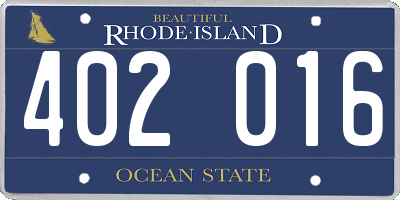 RI license plate 402016