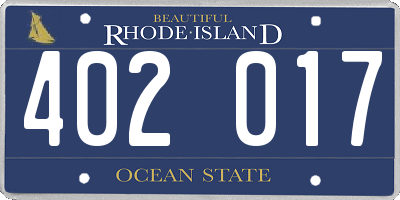 RI license plate 402017