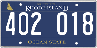 RI license plate 402018
