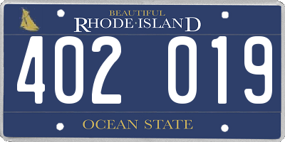 RI license plate 402019