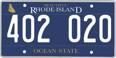 RI license plate 402020