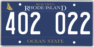 RI license plate 402022