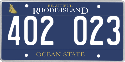RI license plate 402023