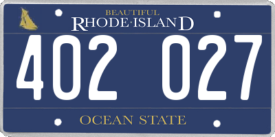 RI license plate 402027