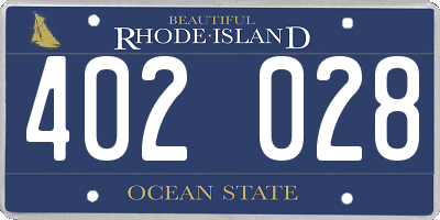 RI license plate 402028