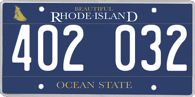 RI license plate 402032