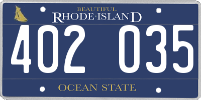 RI license plate 402035