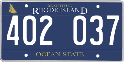 RI license plate 402037