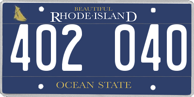 RI license plate 402040