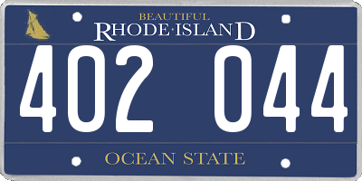 RI license plate 402044