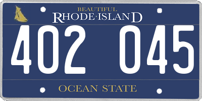 RI license plate 402045