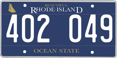 RI license plate 402049