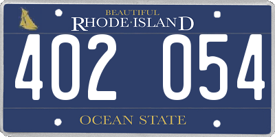 RI license plate 402054