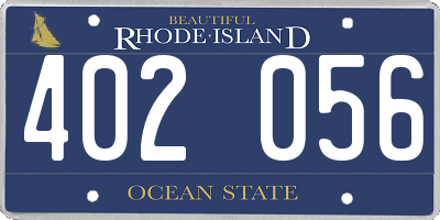 RI license plate 402056
