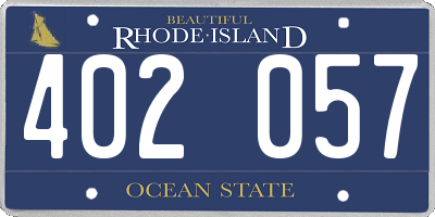 RI license plate 402057