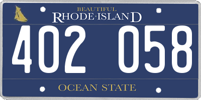 RI license plate 402058