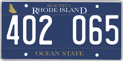 RI license plate 402065