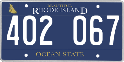 RI license plate 402067