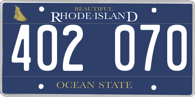 RI license plate 402070