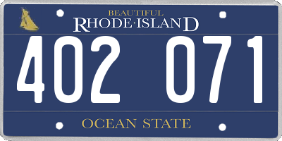 RI license plate 402071