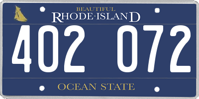 RI license plate 402072