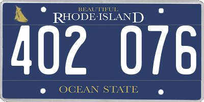 RI license plate 402076