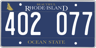 RI license plate 402077