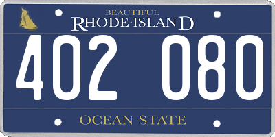RI license plate 402080