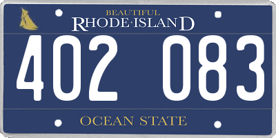 RI license plate 402083
