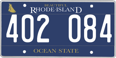 RI license plate 402084