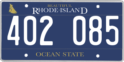 RI license plate 402085