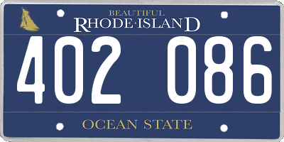 RI license plate 402086