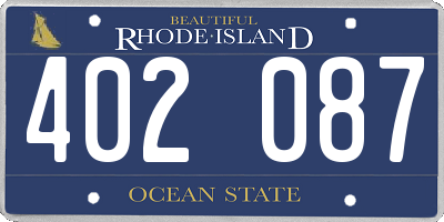 RI license plate 402087