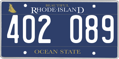 RI license plate 402089