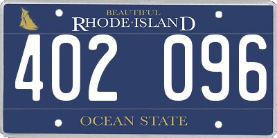 RI license plate 402096