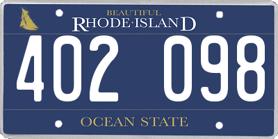 RI license plate 402098
