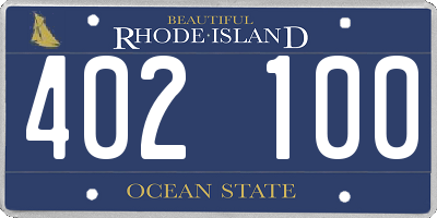 RI license plate 402100