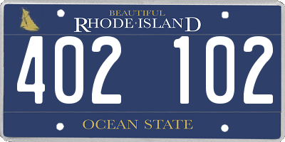 RI license plate 402102