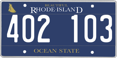 RI license plate 402103