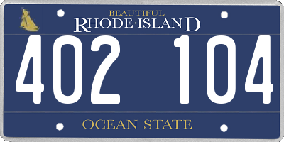 RI license plate 402104