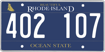 RI license plate 402107