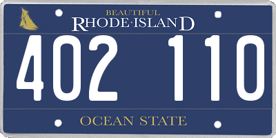 RI license plate 402110