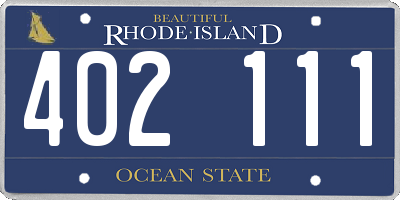 RI license plate 402111