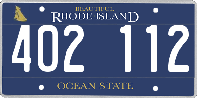RI license plate 402112